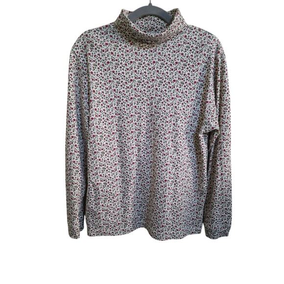 Women's Vintage Basic Editions Floral Turtleneck Size M - Picture 1 of 4